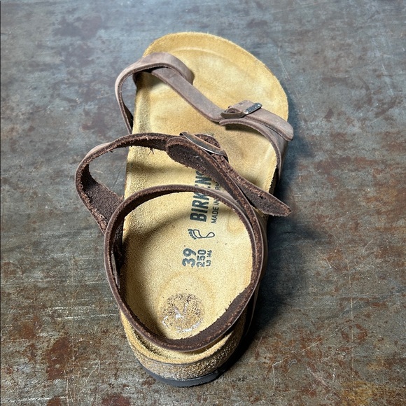 Birkenstock Yara Oiled Leather Brown Strappy Ankle Wrap Sandal Size 39 - Picture 7 of 12